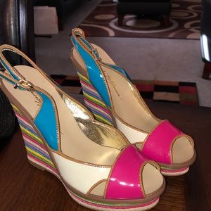 Multi-Colored Beverly Feldman Wedge Heel
